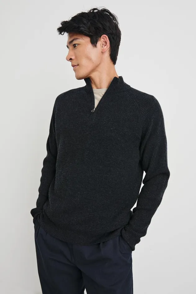 Rails Sweaters Men STARK QUARTER ZIP Cast Iron