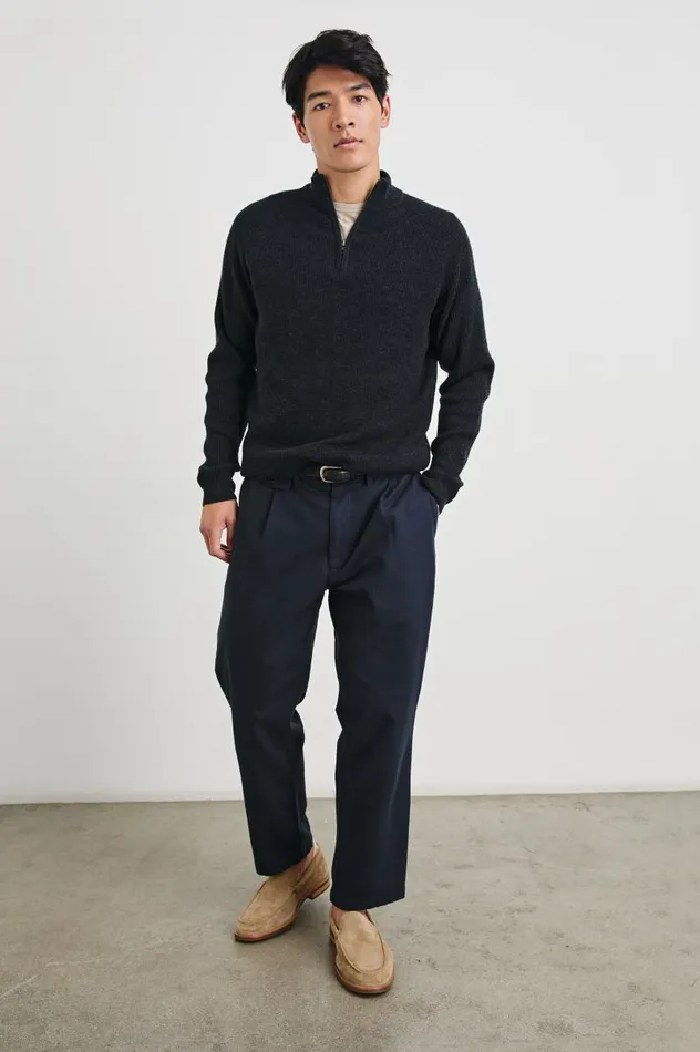 Rails Sweaters Men STARK QUARTER ZIP Cast Iron
