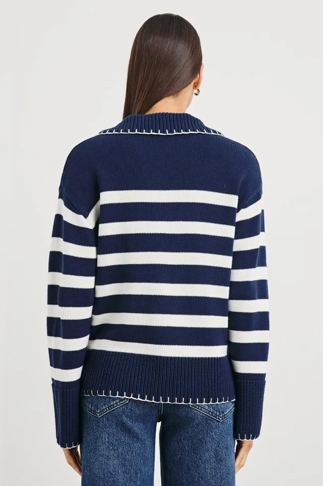 Rails Sweaters Women ATHENA SWEATER Navy Ivory Stripe