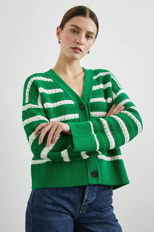 Rails Sweaters Women GENEVA CARDIGAN Kelly Stripe