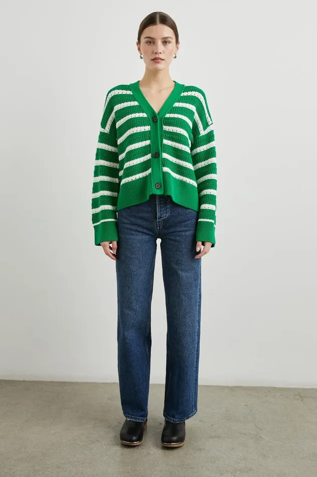 Rails Sweaters Women GENEVA CARDIGAN Kelly Stripe