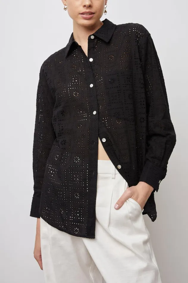 Rails Tops Women ARLO SHIRT Black Sea Eyelet