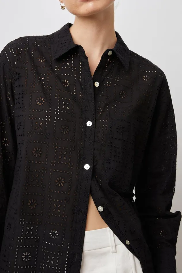 Rails Tops Women ARLO SHIRT Black Sea Eyelet