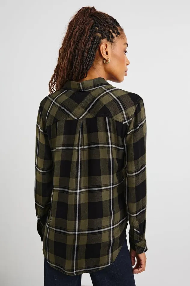 Rails Tops Women HUNTER SHIRT Black Olive Ivory