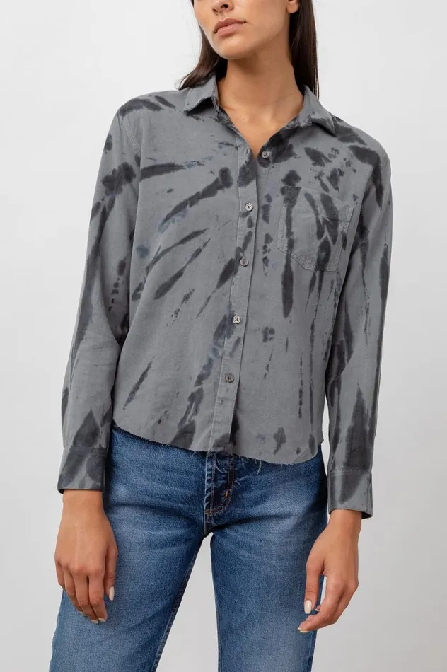 Rails Tops Women INGRID RAW HEM SHIRT Smoke Swirl