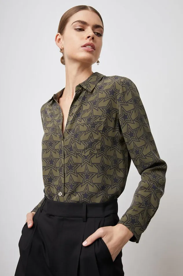 Rails Tops Women KATE SHIRT Olive Stargaze