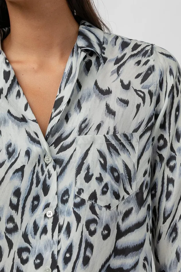 Rails Tops Women REBEL SHIRT Ivory Snow Leopard
