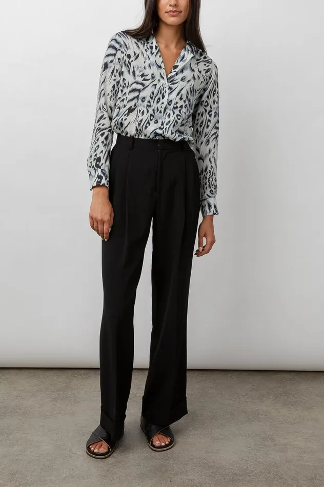Rails Tops Women REBEL SHIRT Ivory Snow Leopard