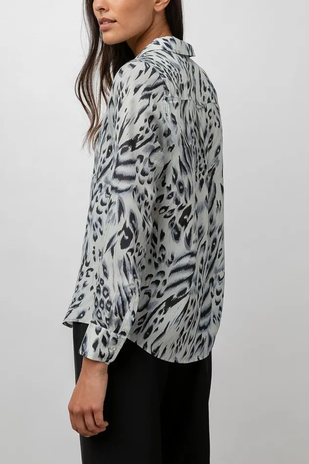Rails Tops Women REBEL SHIRT Ivory Snow Leopard