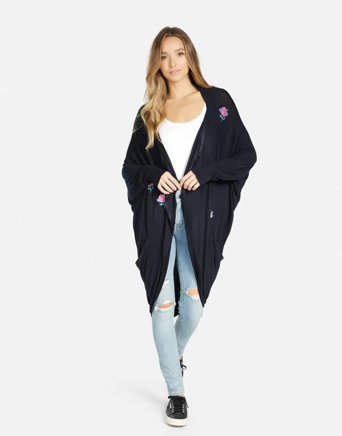Ramona Crystal Roses Black Women039s Lauren Moshi Sweaters and Knits