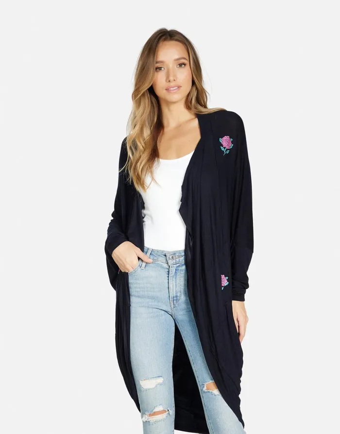 Ramona Crystal Roses Black Women039s Lauren Moshi Sweaters and Knits