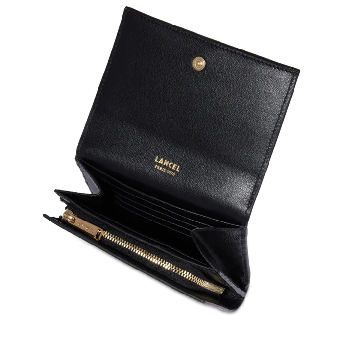 Rectangular Flap Compact Wallet Black Women Lancel Purse Rectangular Flap Compact Wallet Black Women Lancel Purse