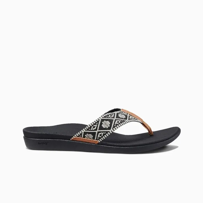 Reef Sandals Women Ortho Woven Blackwhite
