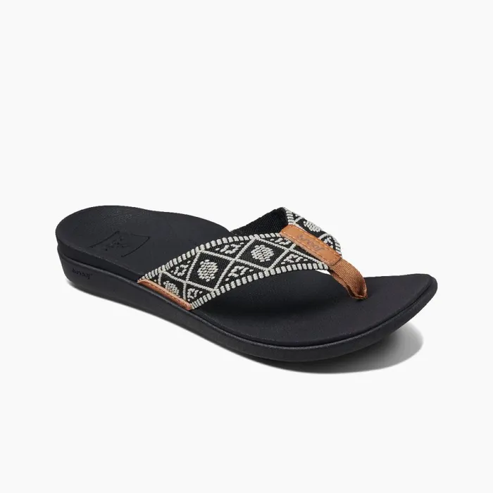 Reef Sandals Women Ortho Woven Blackwhite