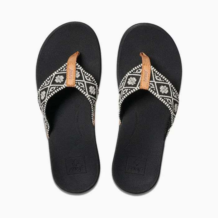 Reef Sandals Women Ortho Woven Blackwhite