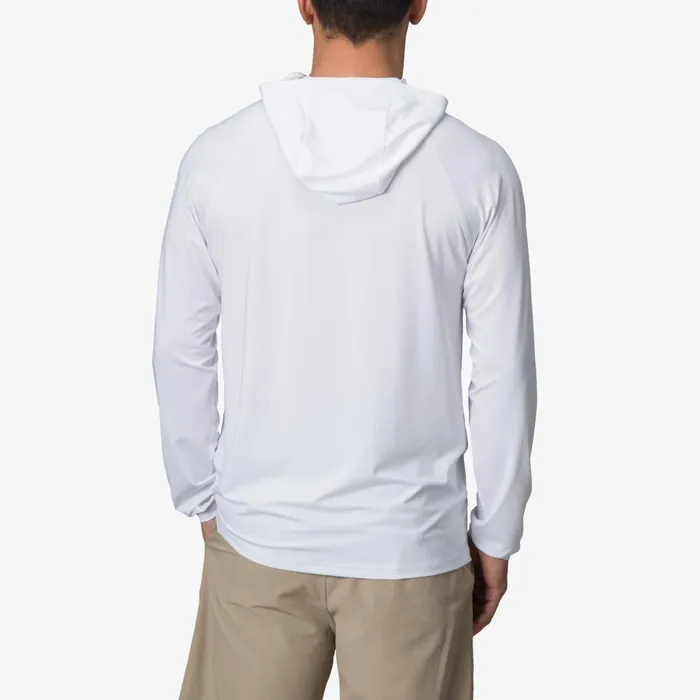 Reef Surf Shirts and UPF Apparel Men Wellie Long Sleeve Hooded Surf Shirt Upf 50 Bright White
