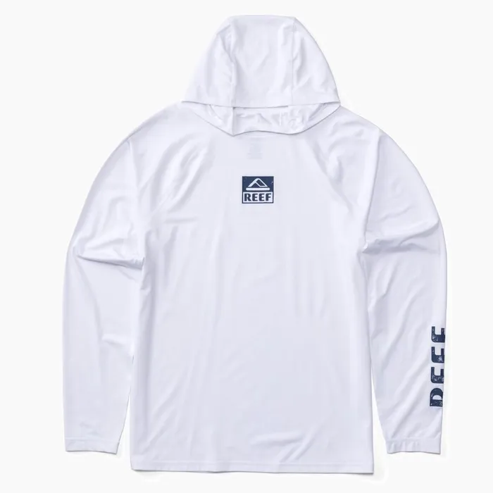 Reef Surf Shirts and UPF Apparel Men Wellie Long Sleeve Hooded Surf Shirt Upf 50 Bright White