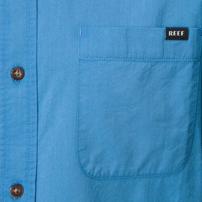 Reef TShirts and Shirts Men Collins Short Sleeve Shirt Parisian Blue Reef TShirts and Shirts Men Collins Short Sleeve Shirt Parisian Blue