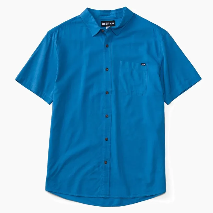 Reef TShirts and Shirts Men Collins Short Sleeve Shirt Parisian Blue Reef TShirts and Shirts Men Collins Short Sleeve Shirt Parisian Blue
