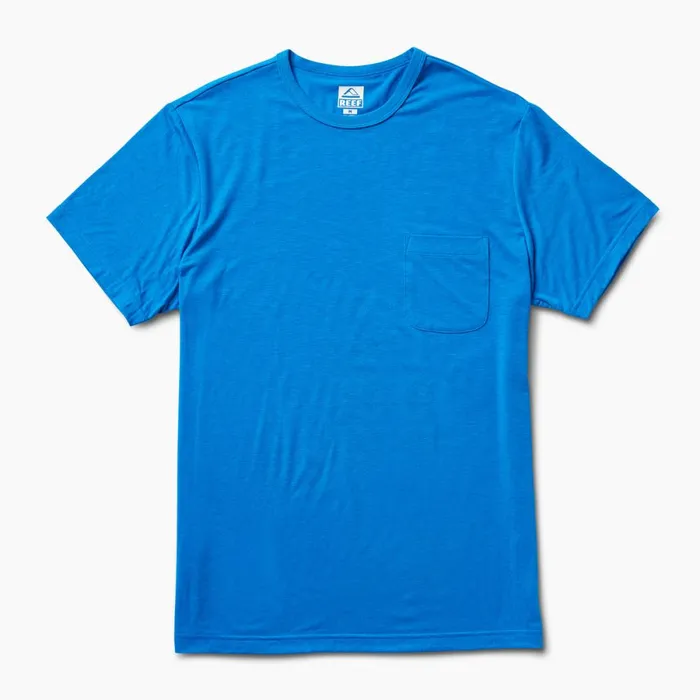 Reef TShirts and Shirts Men Smith Short Sleeve Pocket Knit Tee French Blue Reef TShirts and Shirts Men Smith Short Sleeve Pocket Knit Tee French Blue