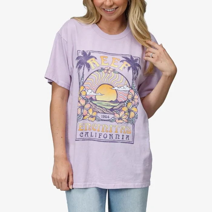 Reef TShirts Tanks and Dresses Women Boyfriend Tee Lavendar Frost