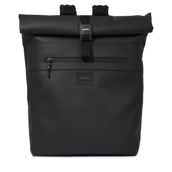 Rolltop Backpack Black Men Lancel Backpacks