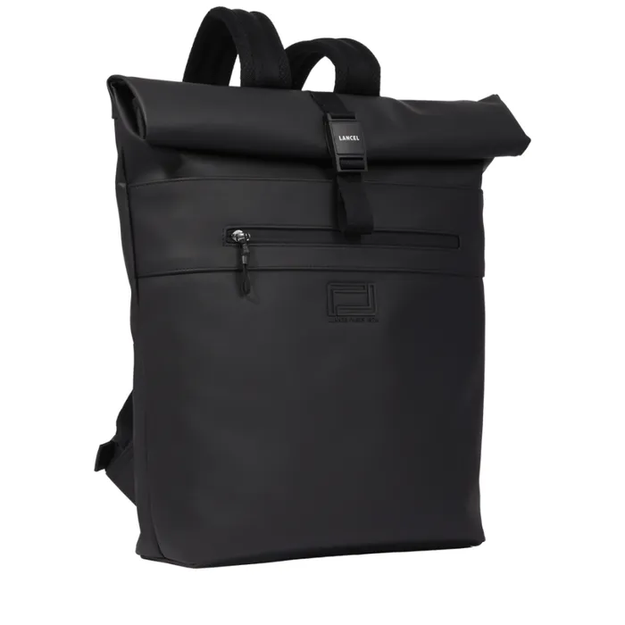 Rolltop Backpack Black Men Lancel Backpacks