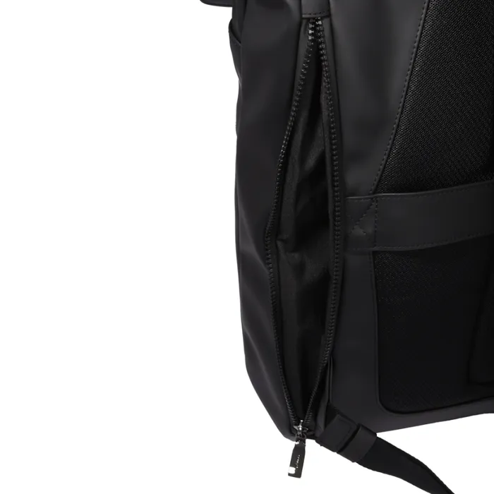 Rolltop Backpack Black Men Lancel Backpacks