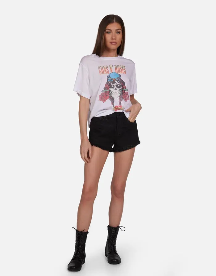 Rue Guns N039 Roses Skull Milk Women039s Lauren Moshi Short Sleeve