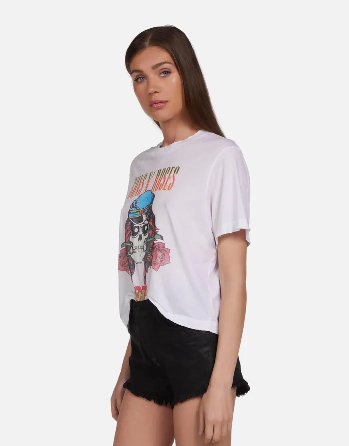 Rue Guns N039 Roses Skull Milk Women039s Lauren Moshi Short Sleeve
