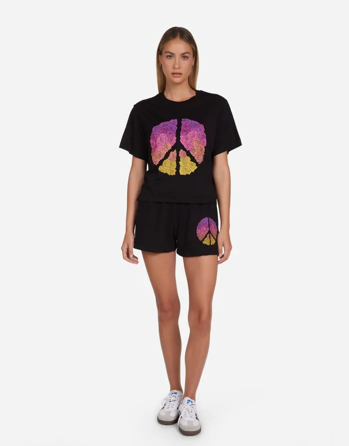 Rue Peace Roses Black Women039s Lauren Moshi Short Sleeve