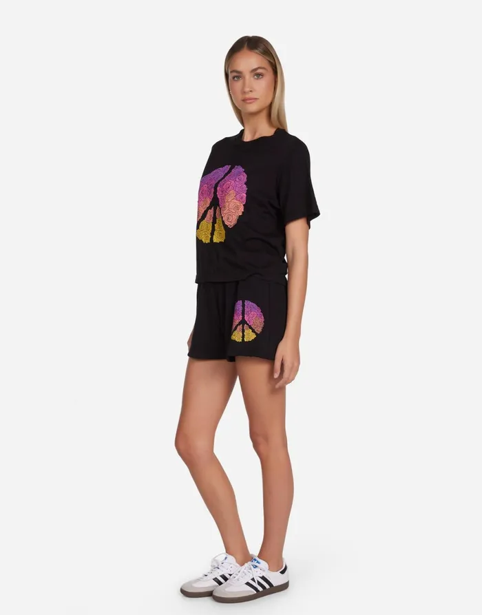 Rue Peace Roses Black Women039s Lauren Moshi Short Sleeve