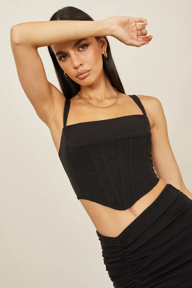 Runaway The Label Crops Shop Naia Corset Top 8211 Black