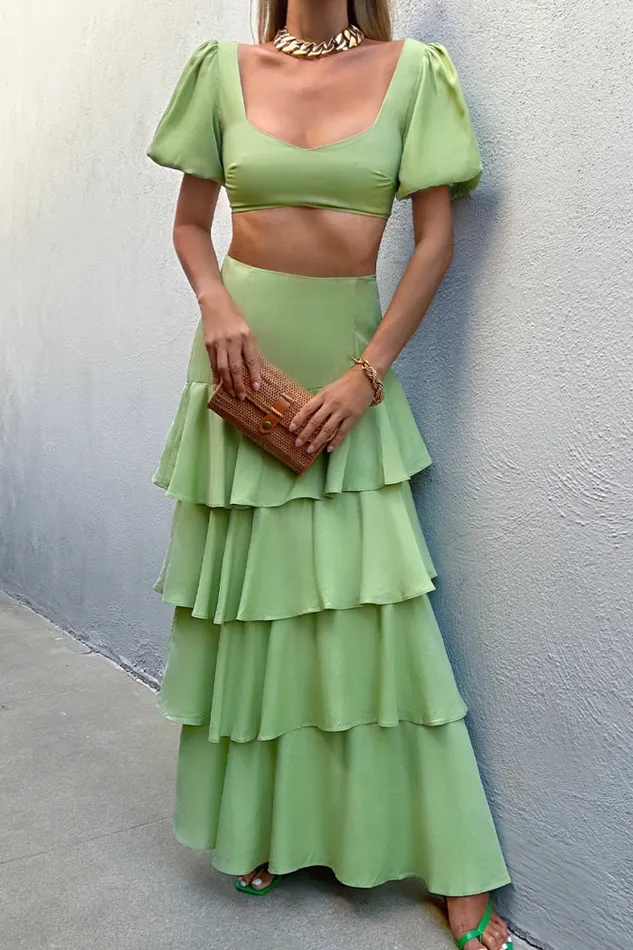 Runaway The Label Crops Shop Priya Top 8211 Matcha