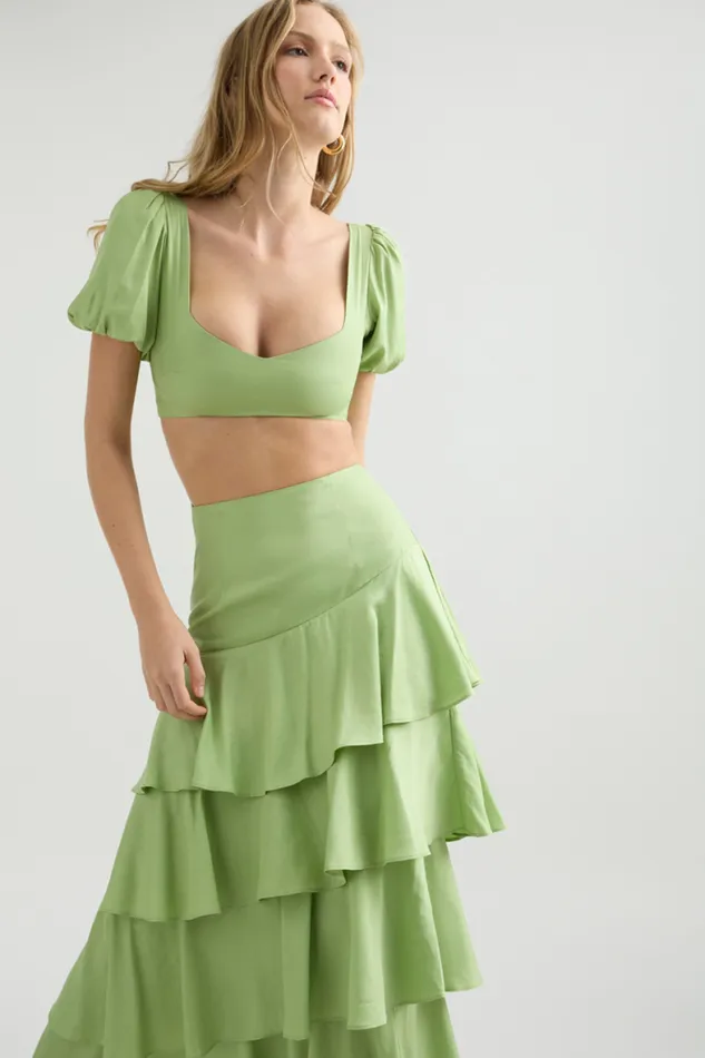 Runaway The Label Crops Shop Priya Top 8211 Matcha