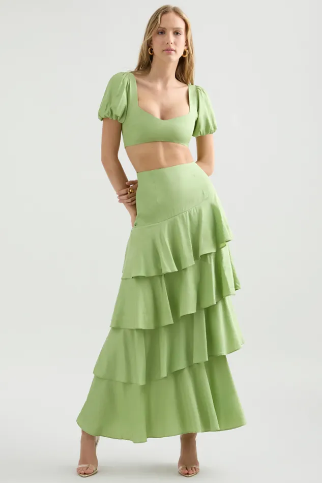 Runaway The Label Crops Shop Priya Top 8211 Matcha