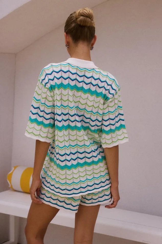 Runaway The Label KNITWEAR Shop ANDREA SHORT 8211 GREEN MULTI