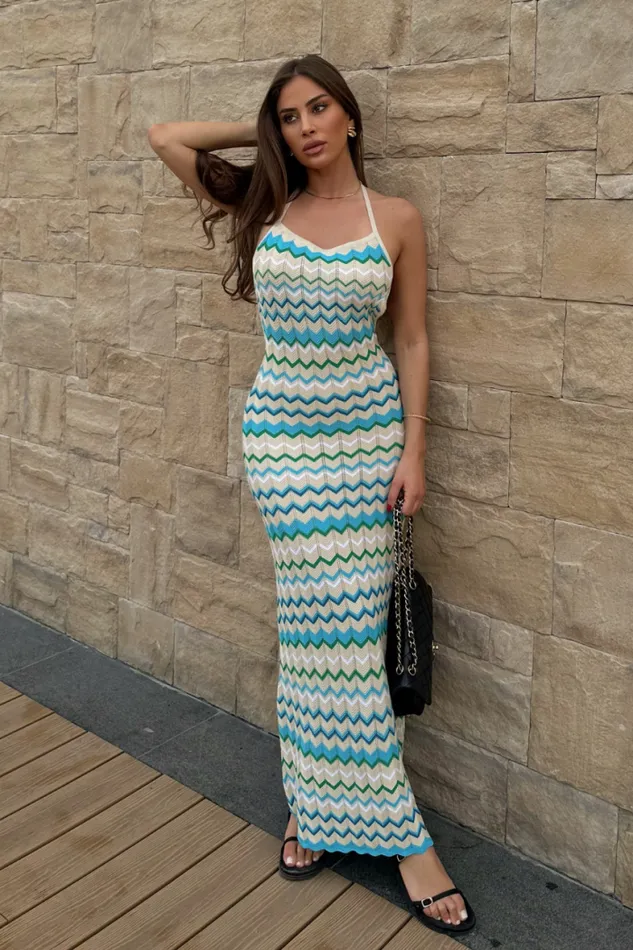 Runaway The Label Maxi Shop ALBIE MAXI DRESS 8211 BLUE MULTI