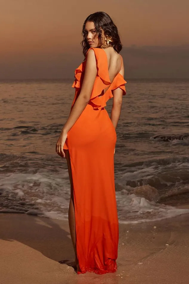 Runaway The Label Maxi Shop DALIA MAXI DRESS 8211 TANGERINE