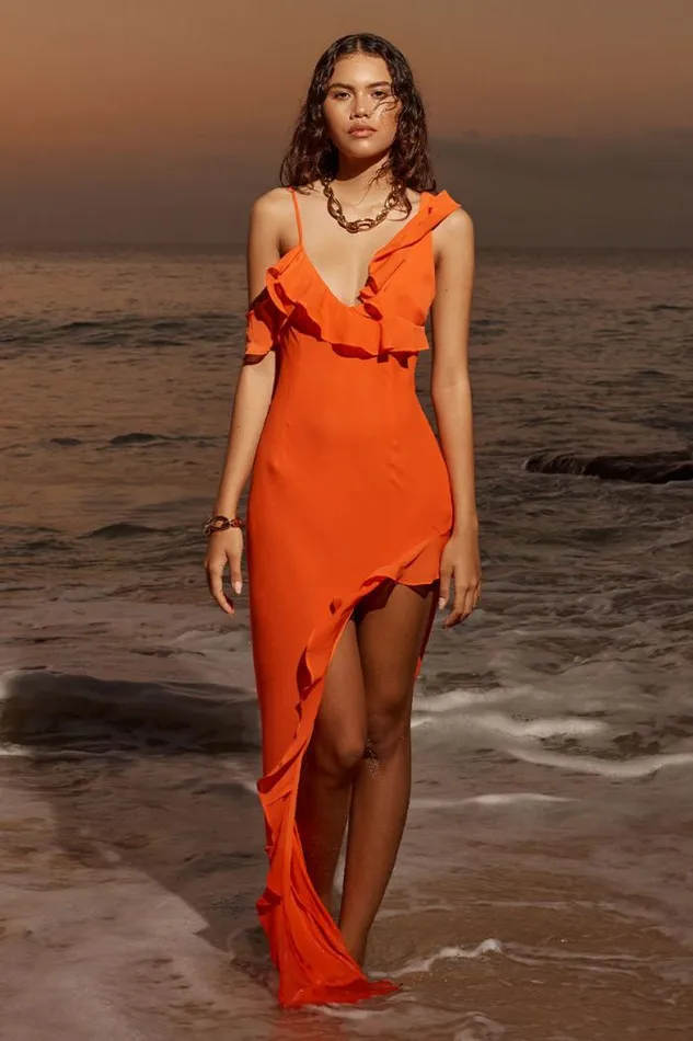 Runaway The Label Maxi Shop DALIA MAXI DRESS 8211 TANGERINE