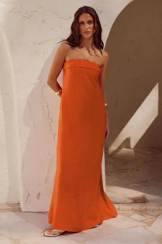 Runaway The Label Maxi Shop SAPHIRA MAXI DRESS 8211 ORANGE
