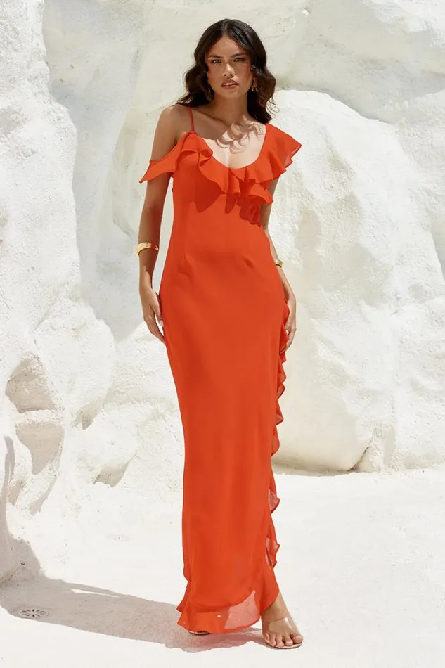 Runaway The Label Maxi Shop WINNIE MAXI DRESS 8211 ORANGE