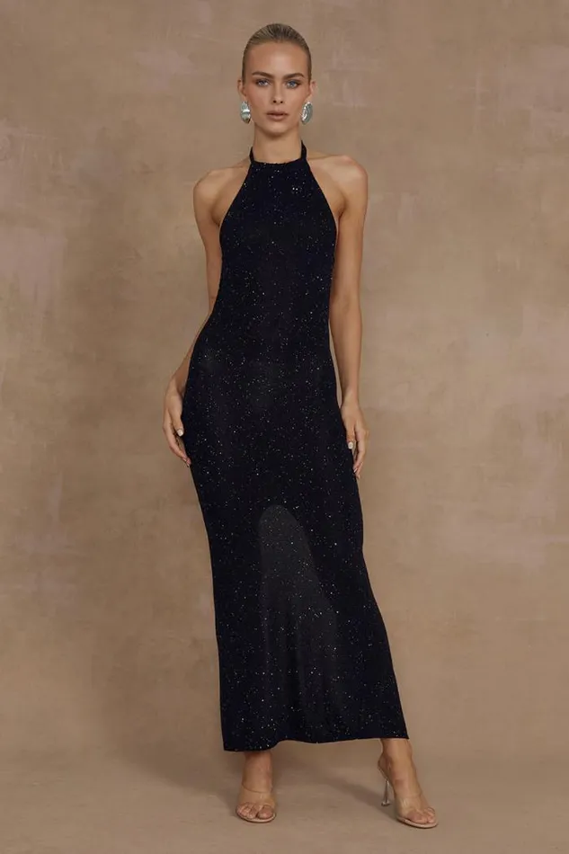 Runaway The Label Midi Shop NATINO MIDI DRESS 8211 BLACK SHIMMER