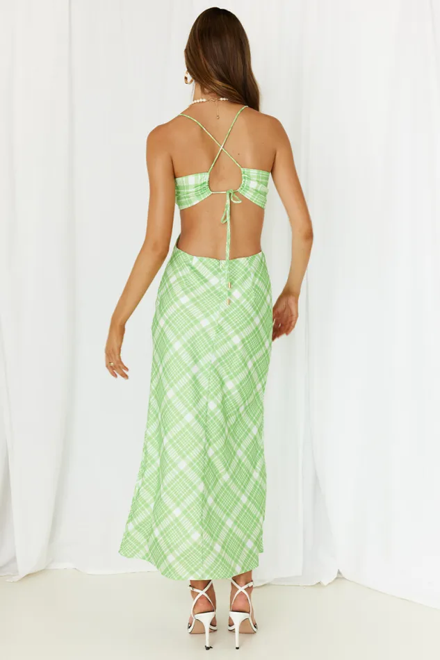 Runaway The Label Midi Shop Valence Midi Dress 8211 Green Check Runaway The Label Midi Shop Valence Midi Dress 8211 Green Check