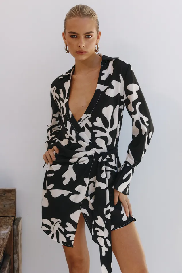 Runaway The Label Mini Shop HATTIE WRAP DRESS 8211 BLACKSAND