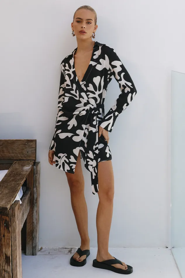 Runaway The Label Mini Shop HATTIE WRAP DRESS 8211 BLACKSAND