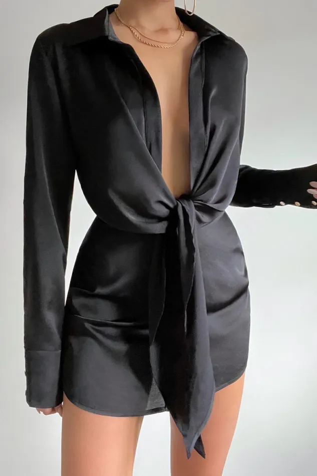Runaway The Label Mini Shop Ruby Shirt Dress 8211 Black