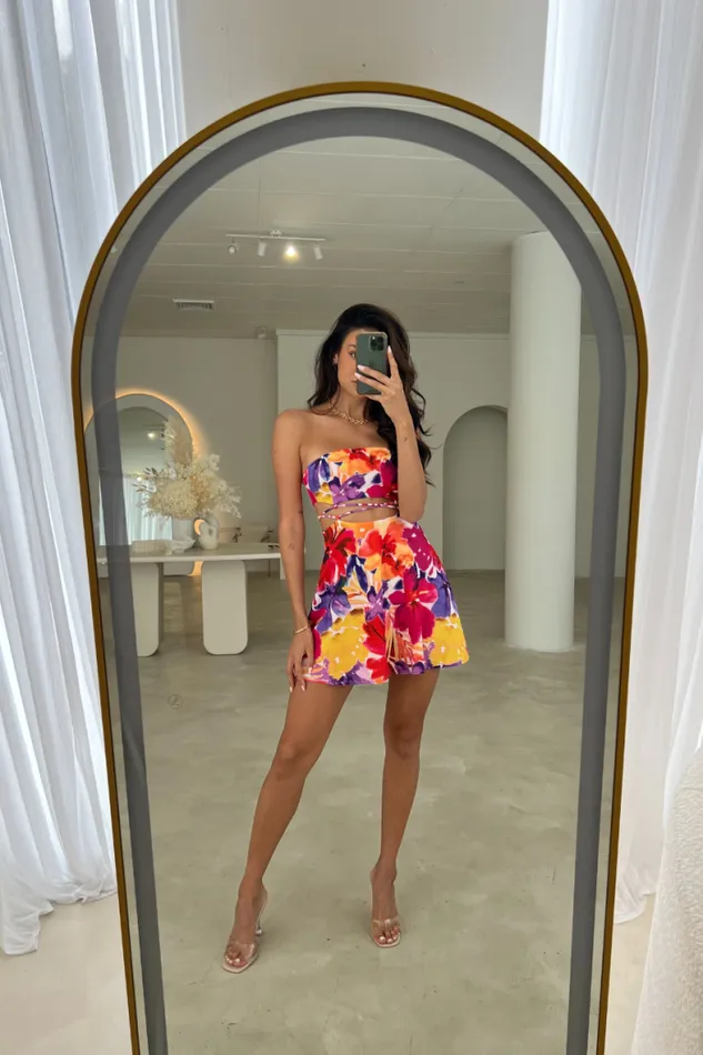 Runaway The Label Mini Shop STELANI MINI DRESS 8211 PINK FLORAL Runaway The Label Mini Shop STELANI MINI DRESS 8211 PINK FLORAL