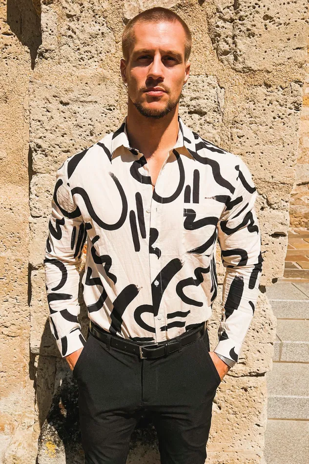 Runaway The Label Sets Menswear LS SHIRT 8211 YORK SAND