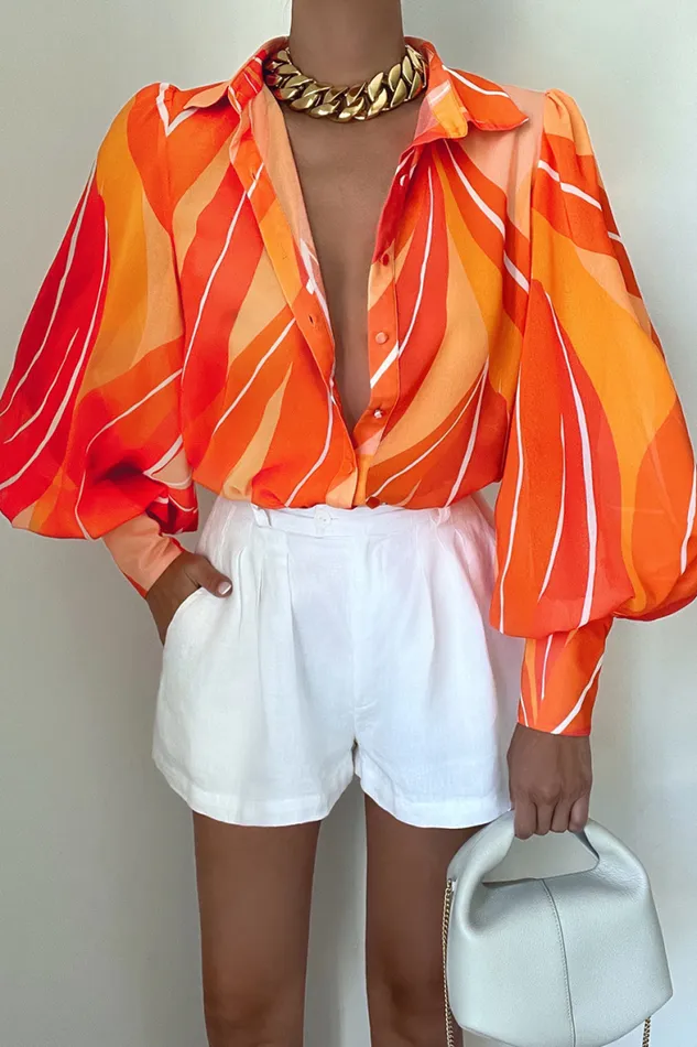 Runaway The Label Shirts and Blouses Shop FLEETWOOD BLOUSE 8211 ORANGE ROWENA